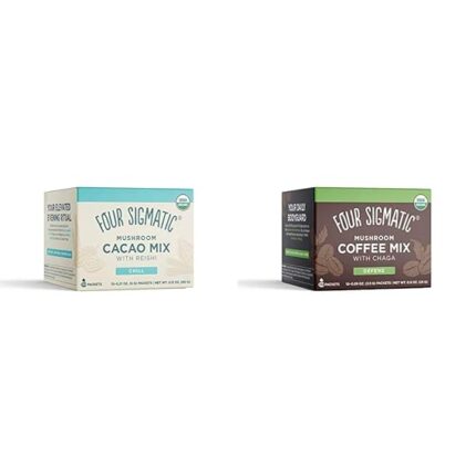 Four Sigmatic Mushroom Beverage Mixes with Reishi and Cordyceps | Hot Cacao and Instant Coffee Powder