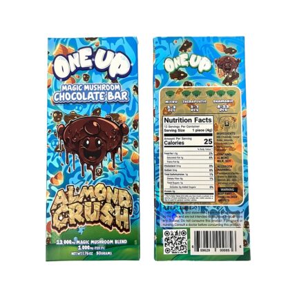 One Up Amanita Magic Mushroom Chocolate Bar – Almond Crunch